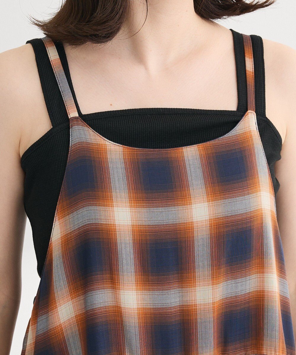 Green Parks ・Ｐｅｔｉｔ　Ｆｌｅｕｒ　オンブレーチェックキャミワンヒ 