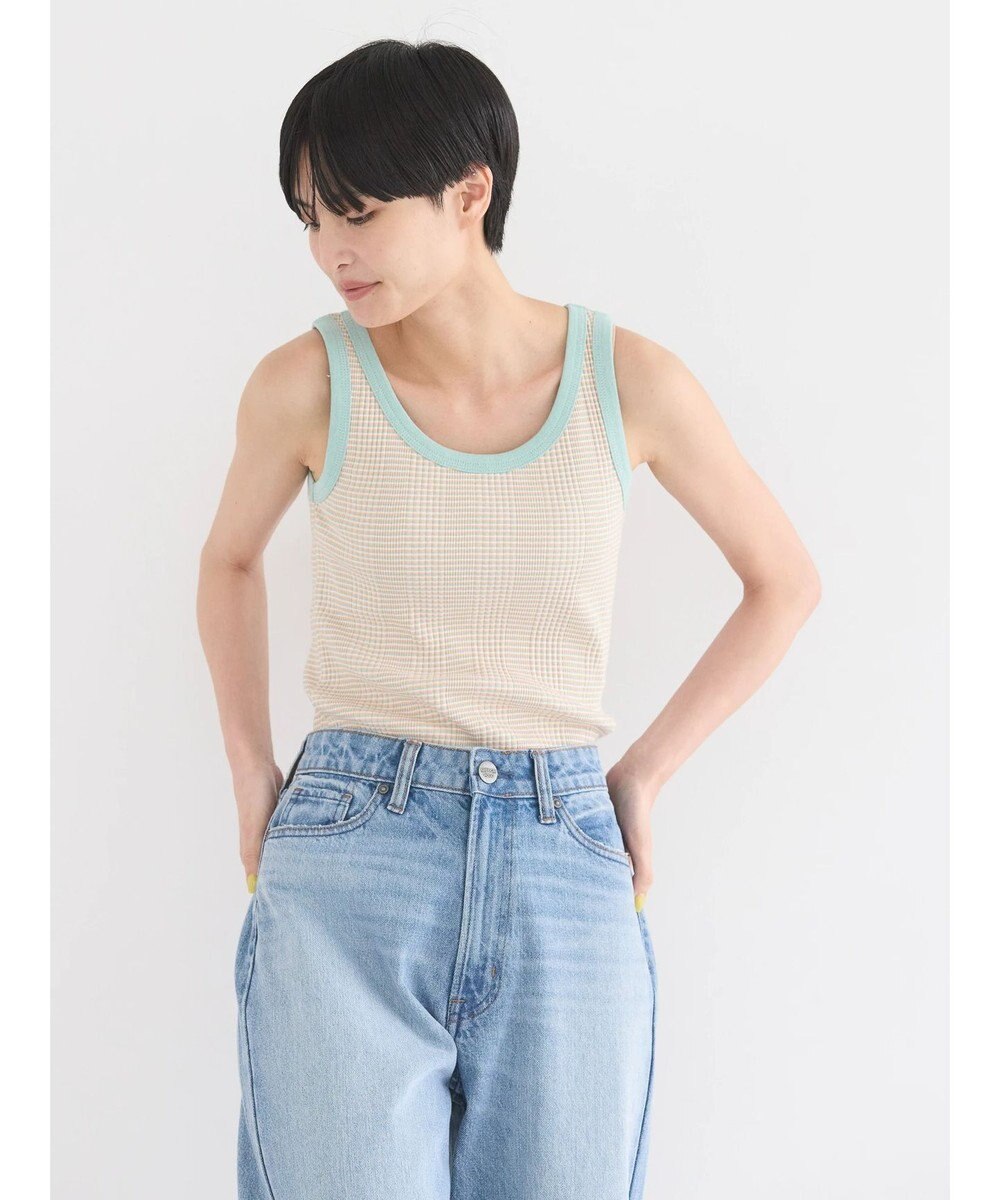 AMERICAN HOLIC 針抜きテレコボーダータンクトップ 