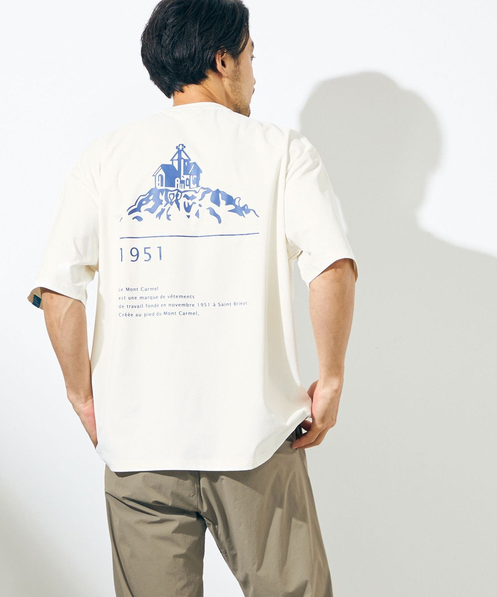 SHARE PARK MENS 【UVカット・吸水速乾・ストレッチ・軽量 】バックプリントTシャツ オフホワイト
