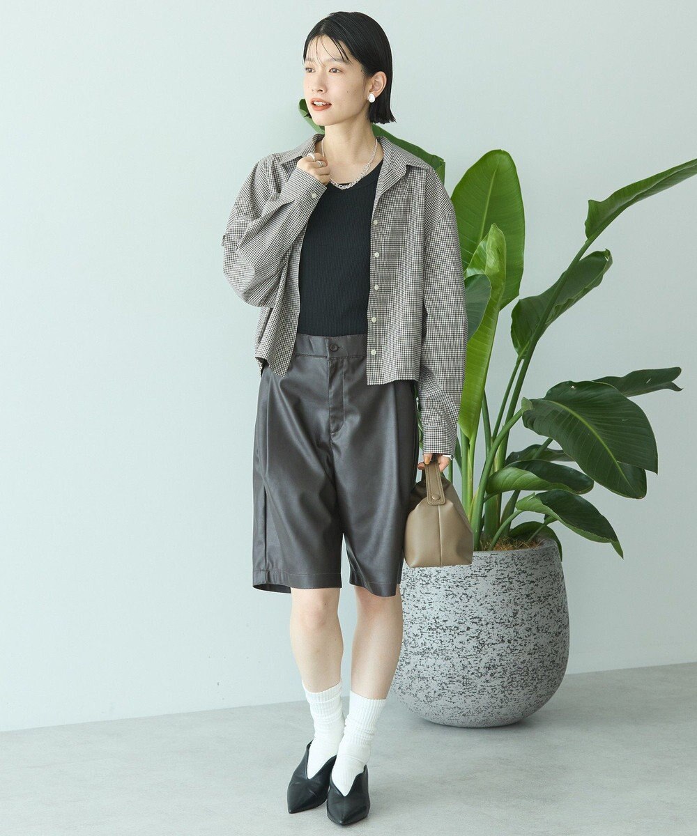 AMERICAN HOLIC フェイクレザーハーフパンツ 