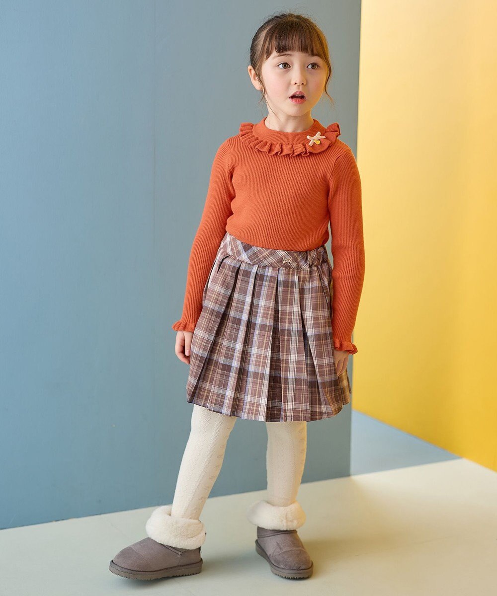 ANY KIDS チェック プリーツ スカパン 