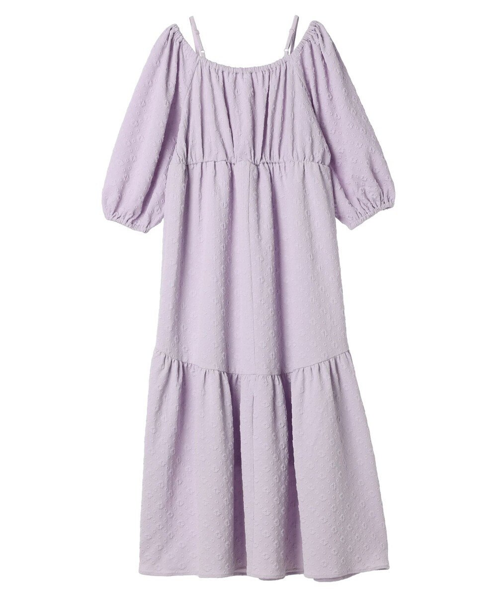 earth music&ecology ２ｗａｙパフスリーブ表面感ワンピース 