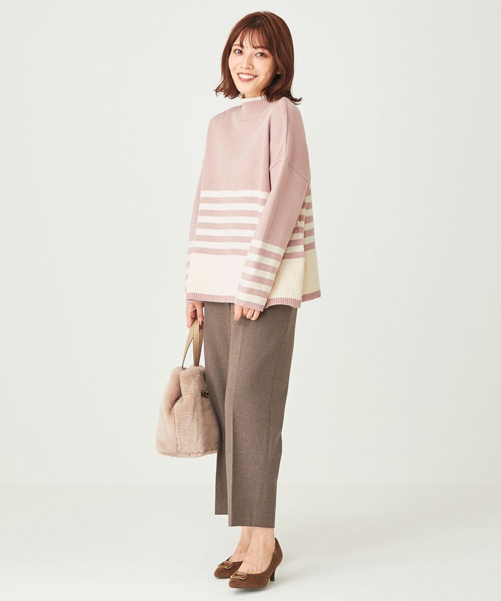 ANY SIS 【洗える】ハイウエストソフトテーパード パンツ 