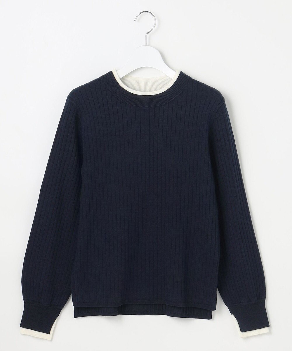 ANY SIS S 【WEB・一部店舗限定】ダブルカラー ニット 