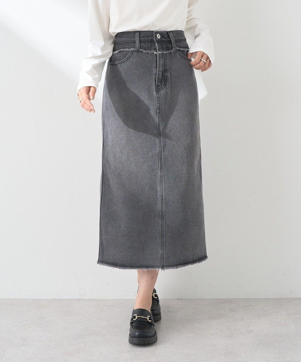 earth music&ecology ウエストフリンジデニムスカート 