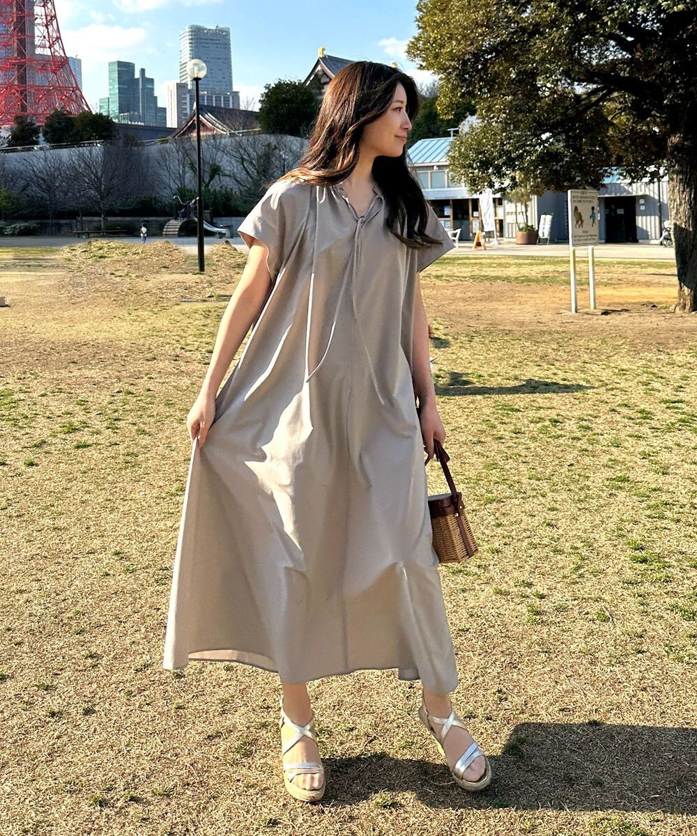 UNFILO 【GISELe 6月号掲載/洗える/軽量】MOVE TEX ギャザーワンピース 