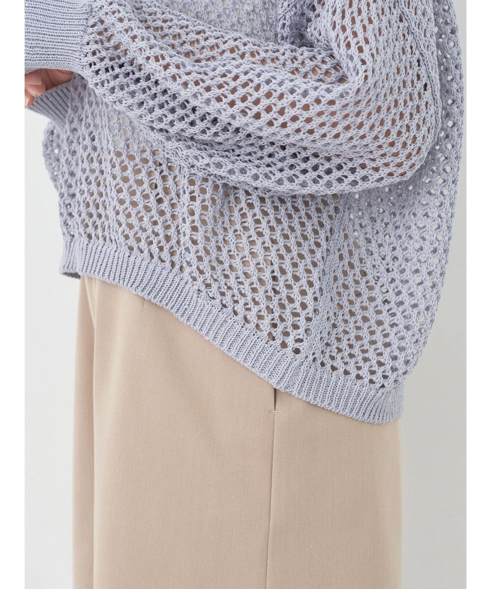 earth music&ecology スパンコールショートゆるニット 