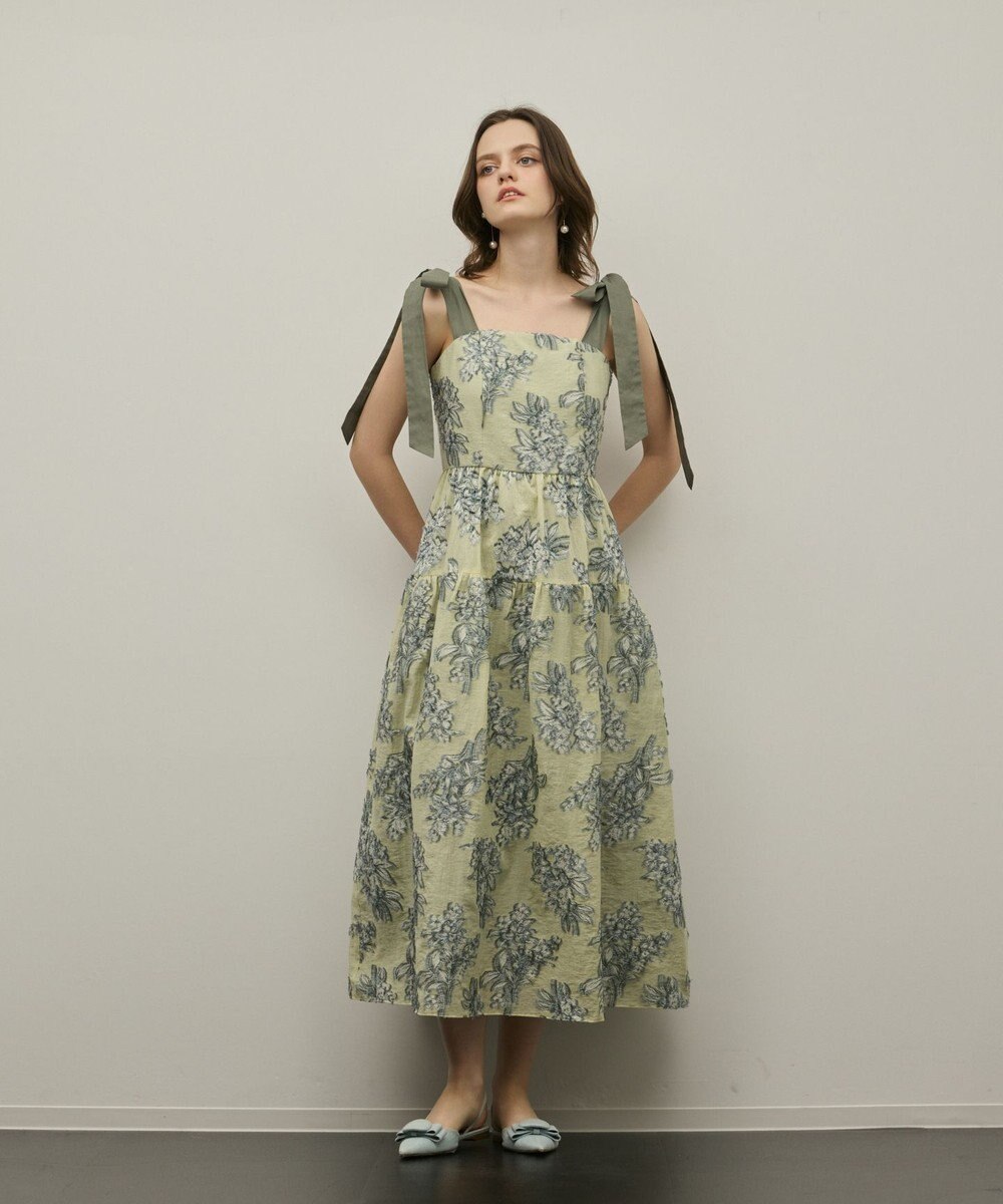 GRACE CONTINENTAL シアージャガードティアードワンピース 