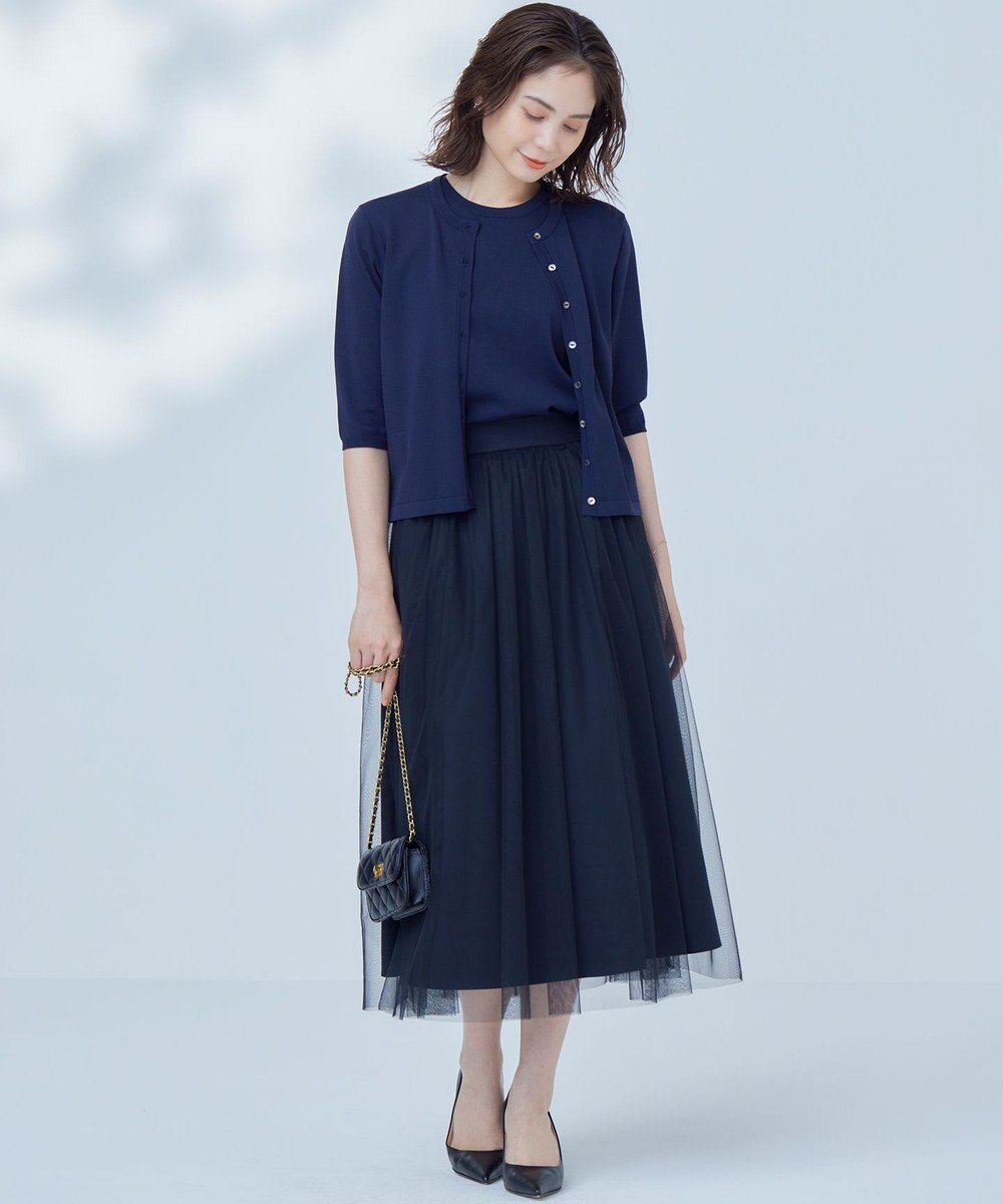 組曲 【2SET・WEB限定】フラワーレース5分袖ツイン ニット 