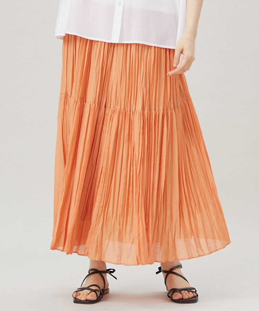 自由区 【接触冷感・洗える】ハンドワッシャープリーツ スカート 