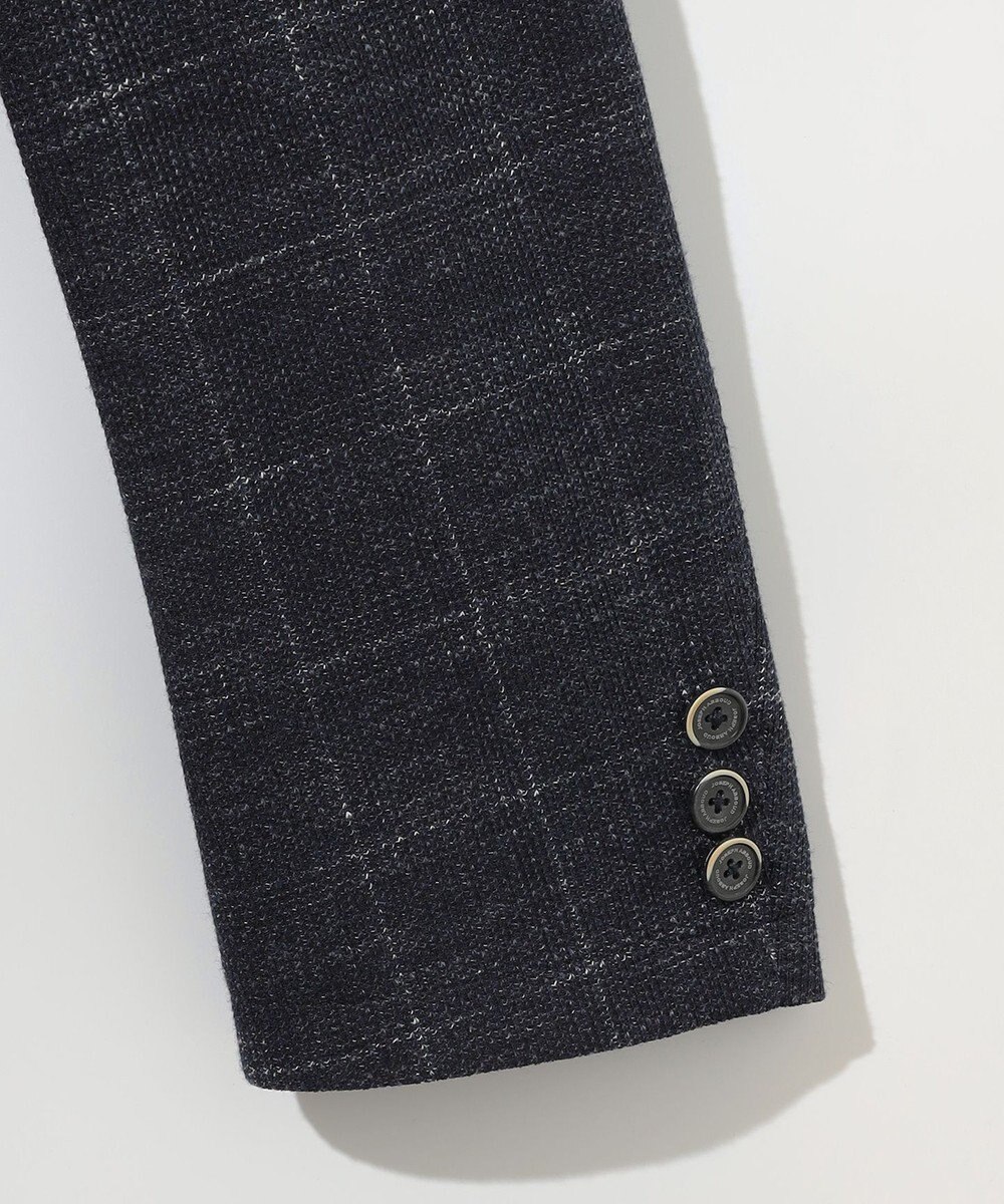 JOSEPH ABBOUD 【イタリア素材/軽量/ストレッチ】サマーツィードジャージーチェック プリント ジャケット 