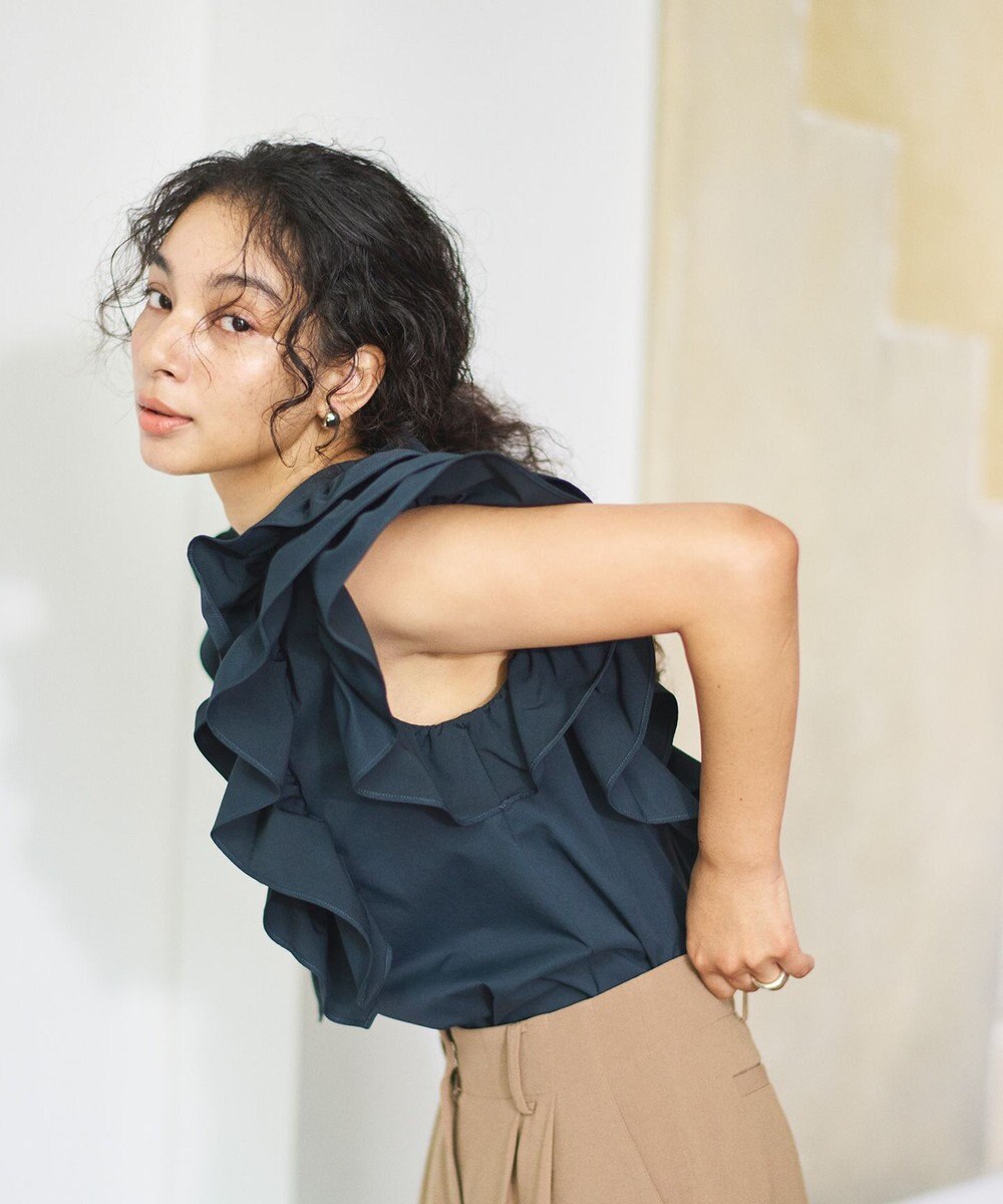 #Newans ラッフルフリルブラウス 