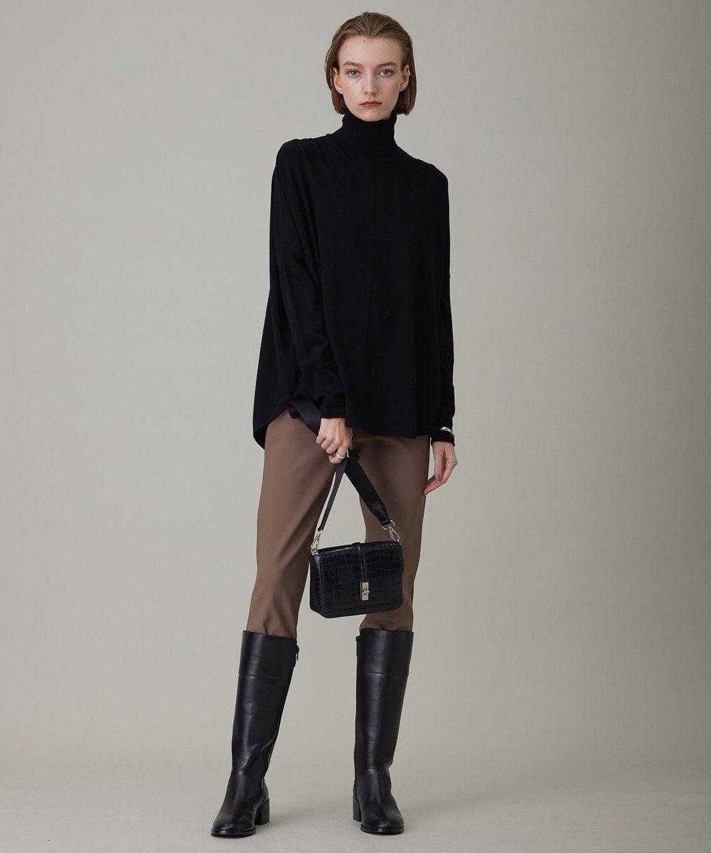 ICB 【洗える】ヴィスコースワイド ハイネックプルオーバー 