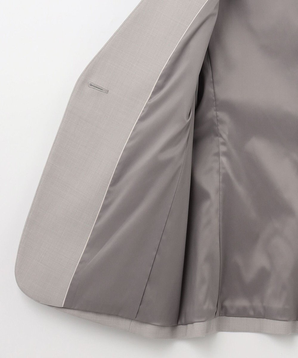 自由区 【セットアップ対応・洗える】ウールブレンドセットアップノーカラー ジャケット 