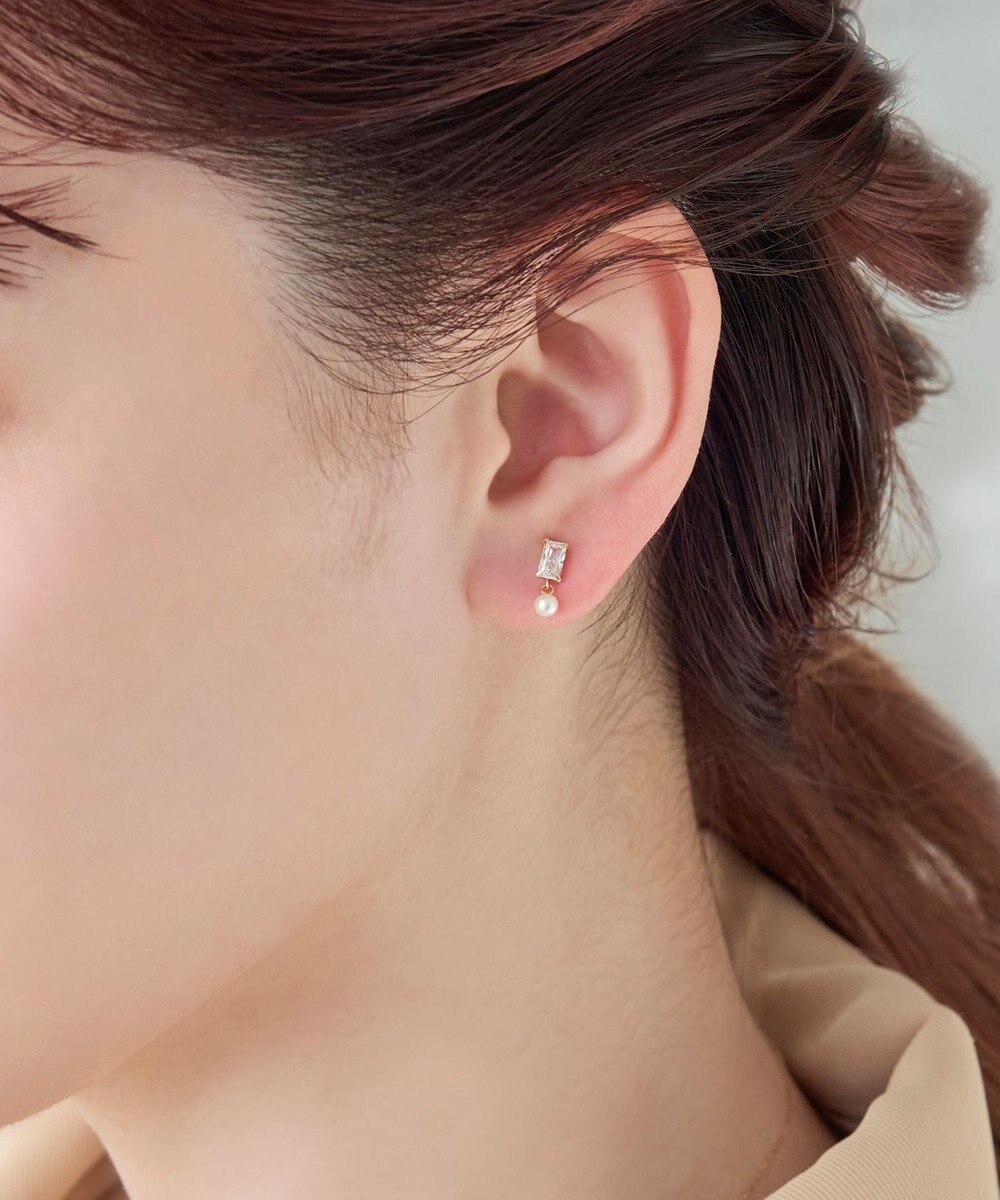 Phoebe 【K10】リフレクトビジューパールピアス 