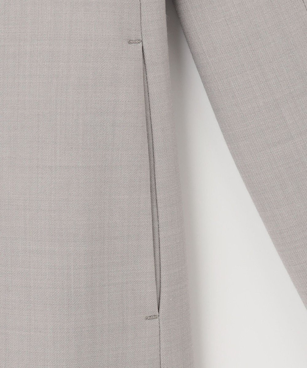 自由区 【セットアップ対応・洗える】ウールブレンドセットアップノーカラー ジャケット 