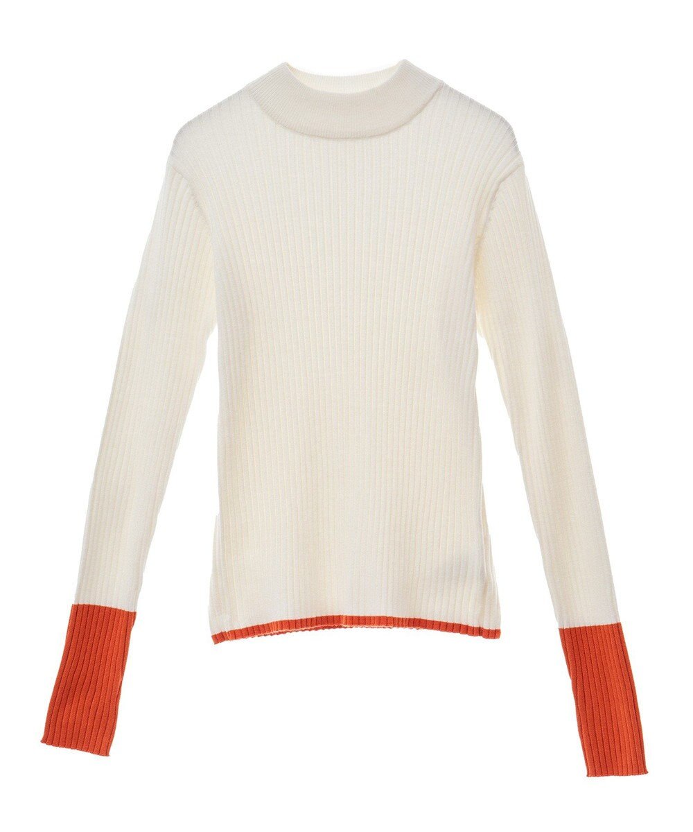 CRAFT STANDARD BOUTIQUE 洗える/とてもち配色モックネックリブニットプルオーバー/24AW 