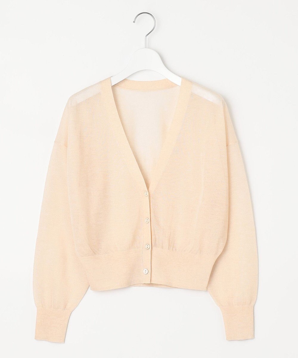 Feroux 【洗える】Vネックシアー カーデ 