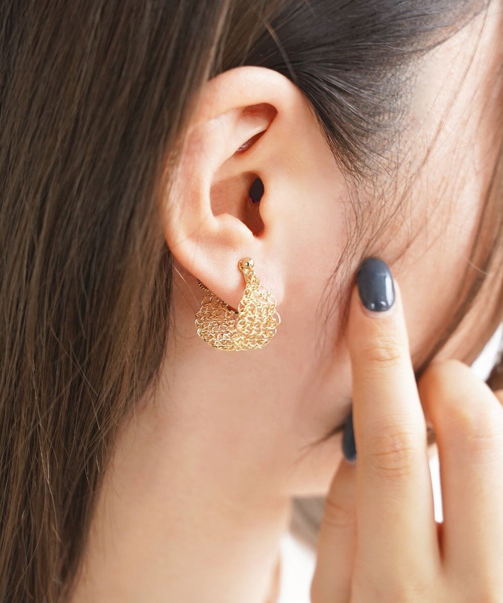 CASUMINO 【手編み/K14gf】leaf earrings イヤリング gold
