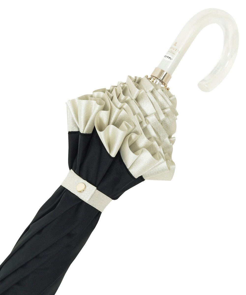 MOONBAT 【一級遮光/晴雨兼用】LANVIN en Bleu (ランバン オン ブルー)  折りたたみ日傘 シャイニーフリル 遮光 遮熱 UV 