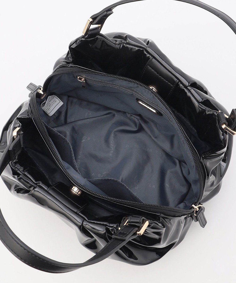 LA BAGAGERIE ソフトエナメル2WAYハンドバッグ Sサイズ 