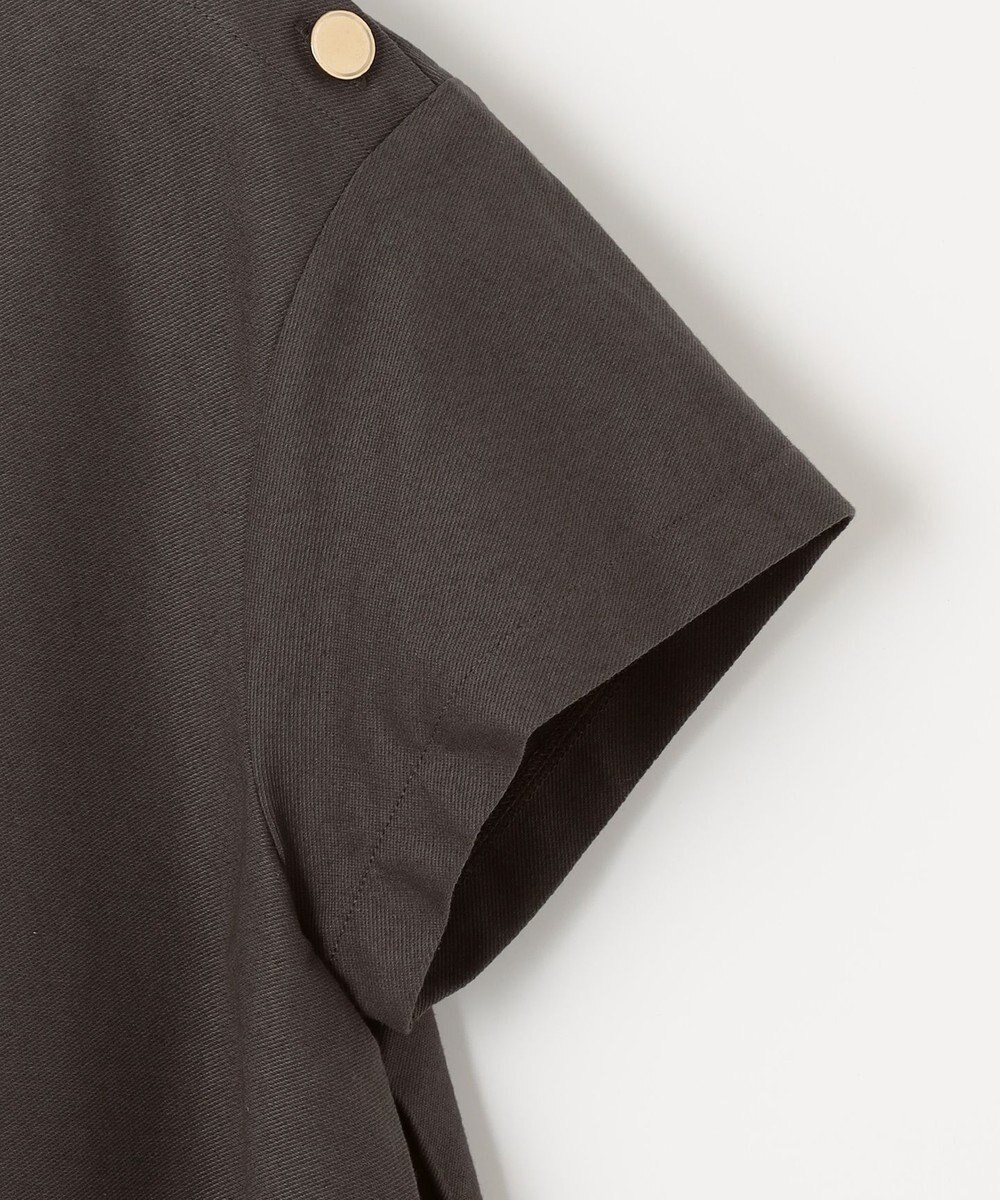 自由区 L 【洗える】ツイストプレインジャージーサイドプリーツ カットソー 