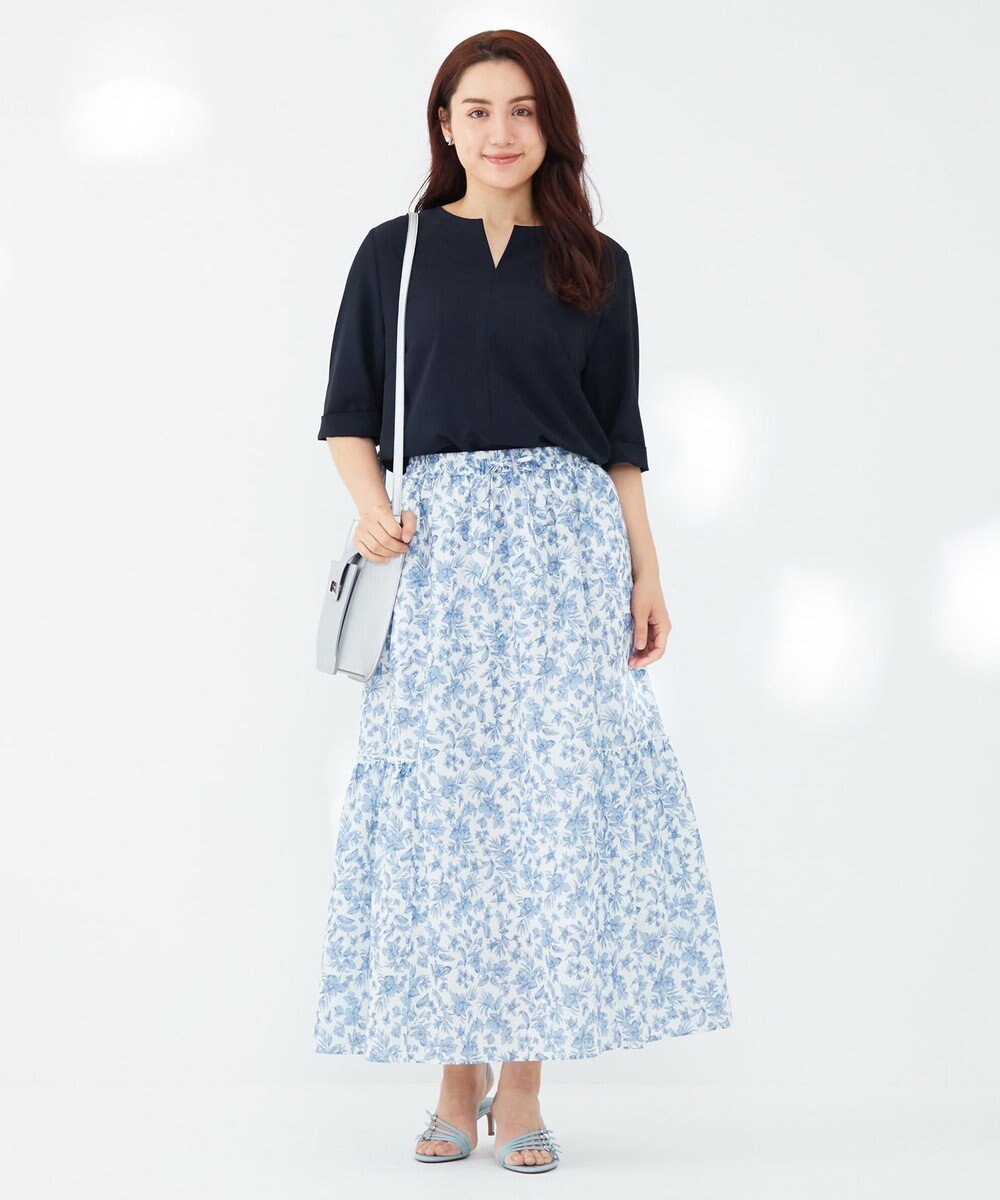 23区 L 【Lサイズ限定】ハイストレッチツイル ブラウス 