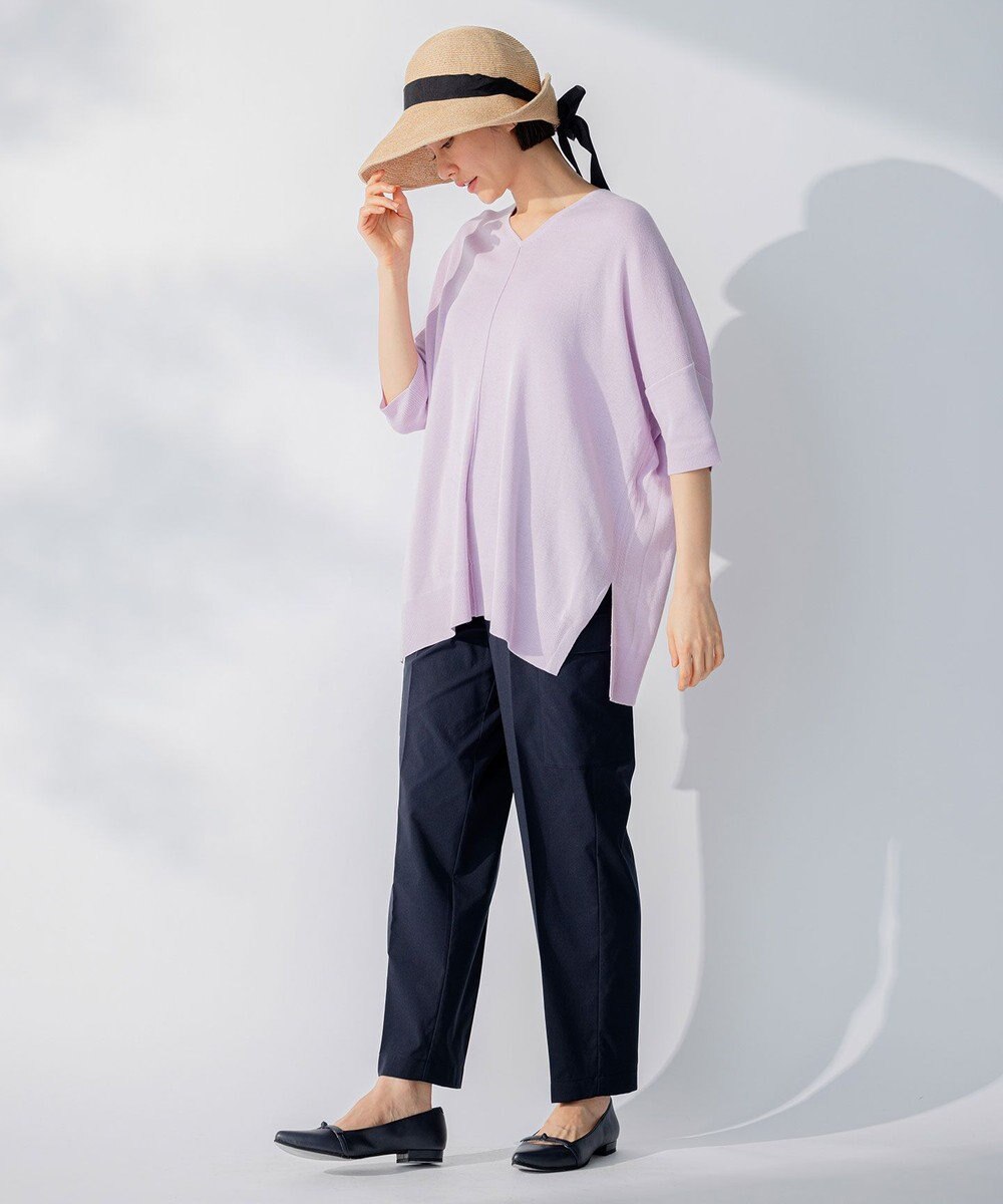 自由区 【洗える】撥水シルキーポプリン カーゴパンツ 