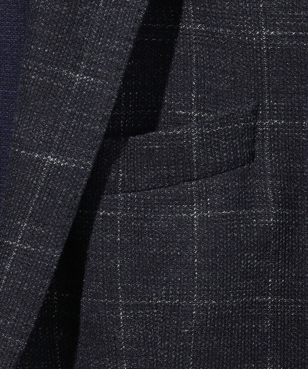 JOSEPH ABBOUD 【イタリア素材/軽量/ストレッチ】サマーツィードジャージーチェック プリント ジャケット 