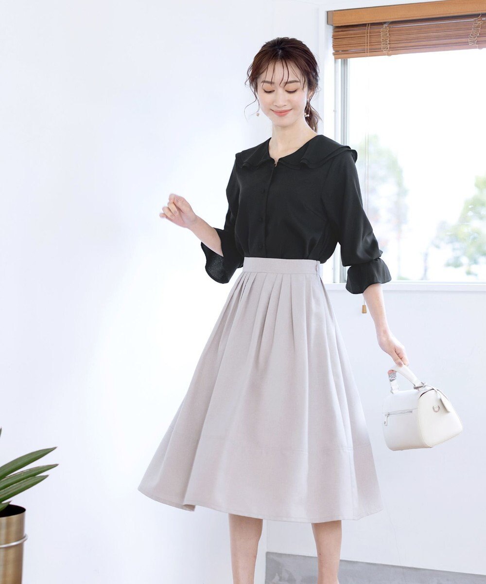 Tiaclasse 【洗える】フレアカラーブラウス 