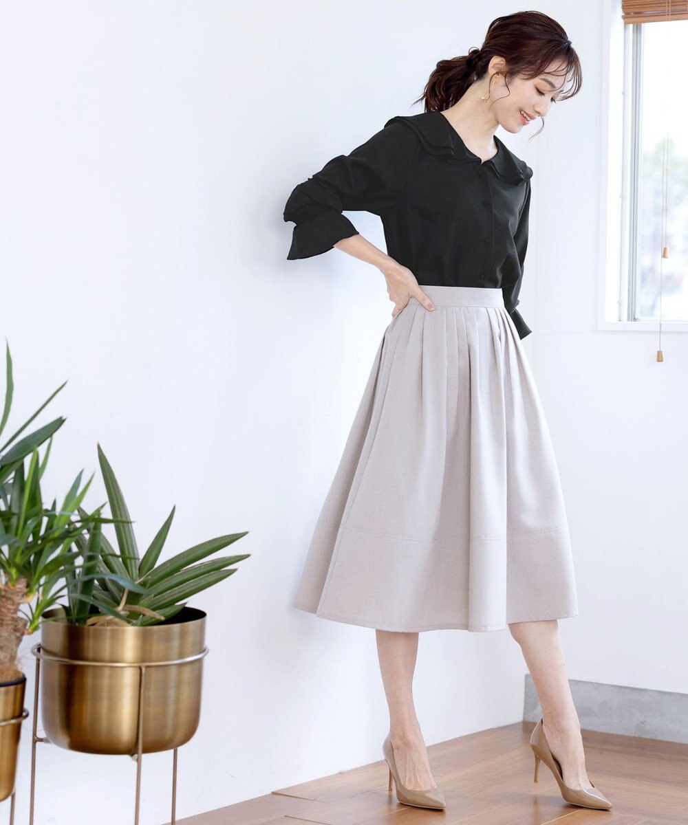 Tiaclasse 【洗える】フレアカラーブラウス 