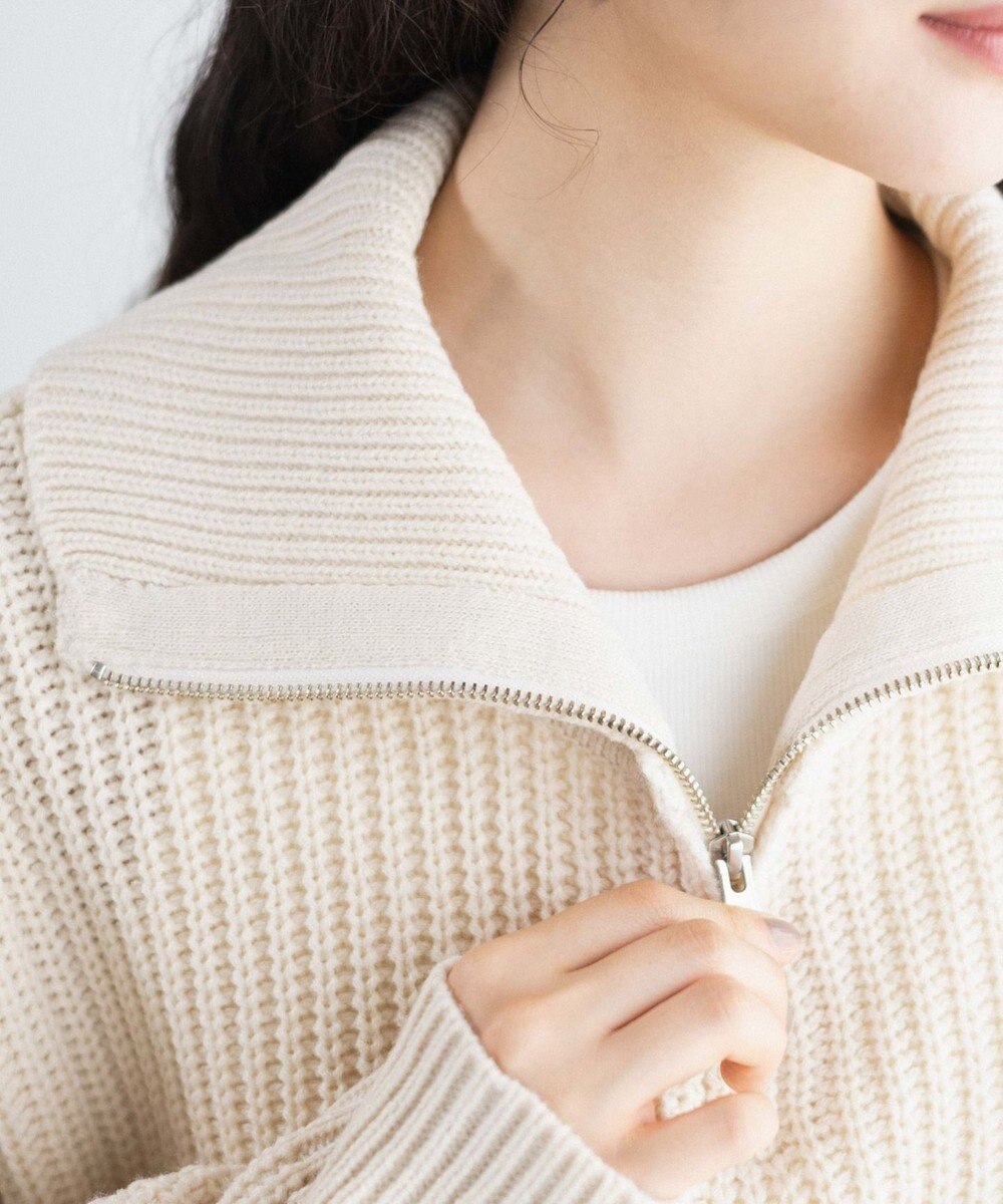 WEGO ハーフジップショートニットプルオーバー 