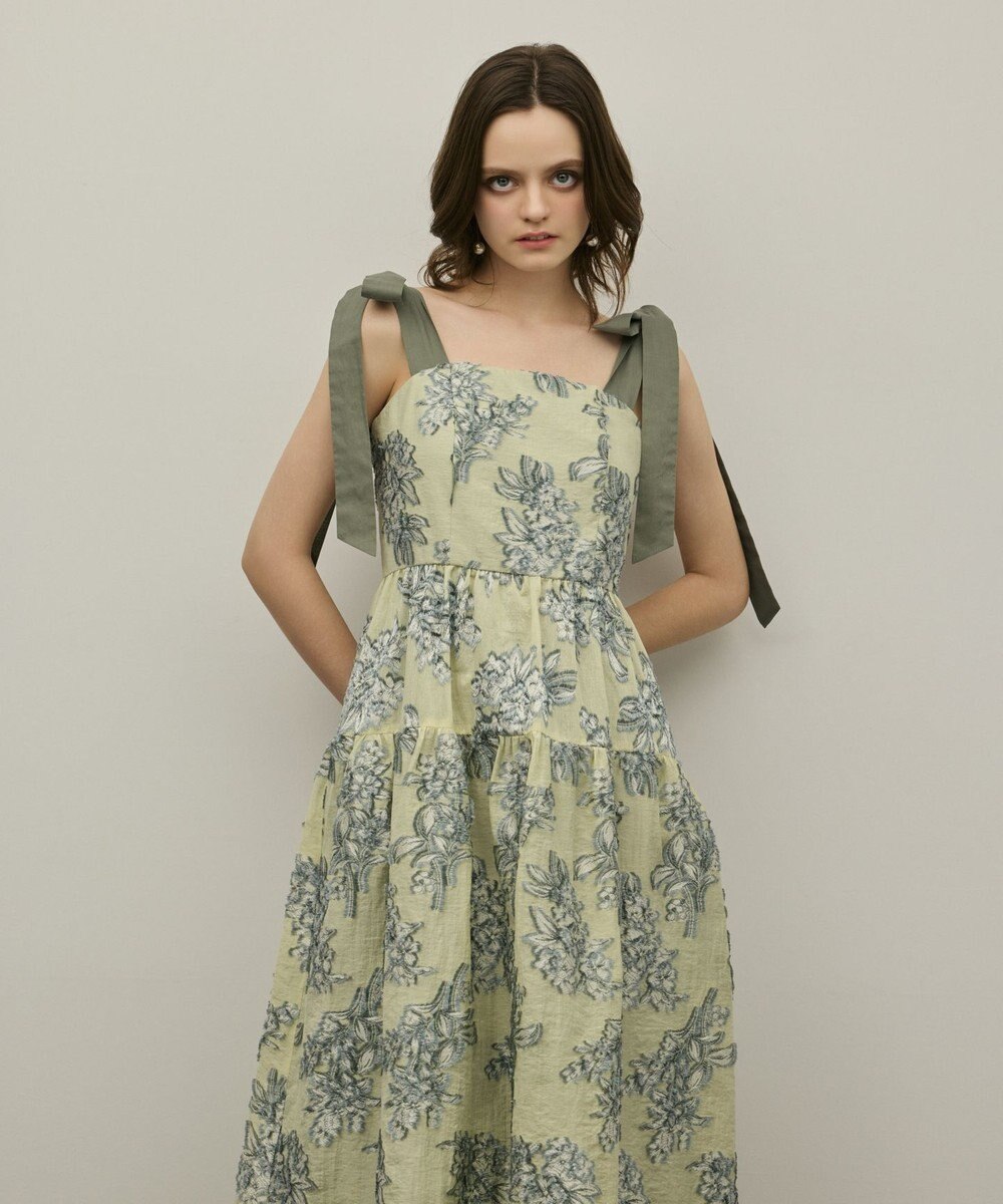 GRACE CONTINENTAL シアージャガードティアードワンピース 