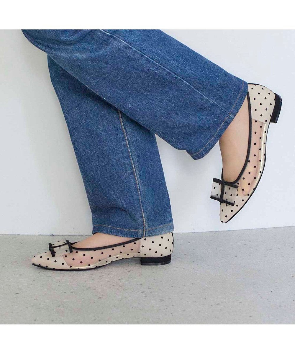 MODE ET JACOMO <carino>ドットチュールパンプス 