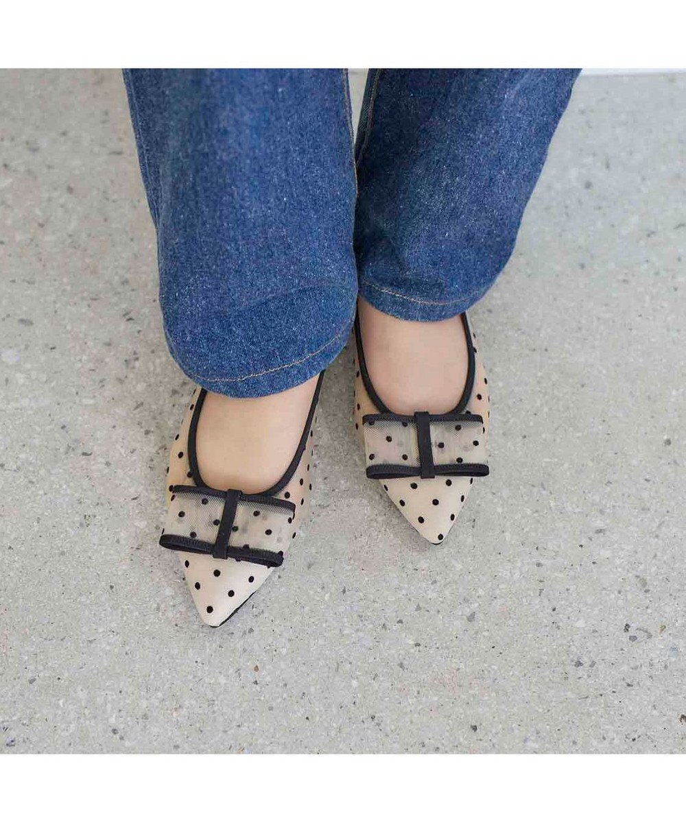 MODE ET JACOMO <carino>ドットチュールパンプス 