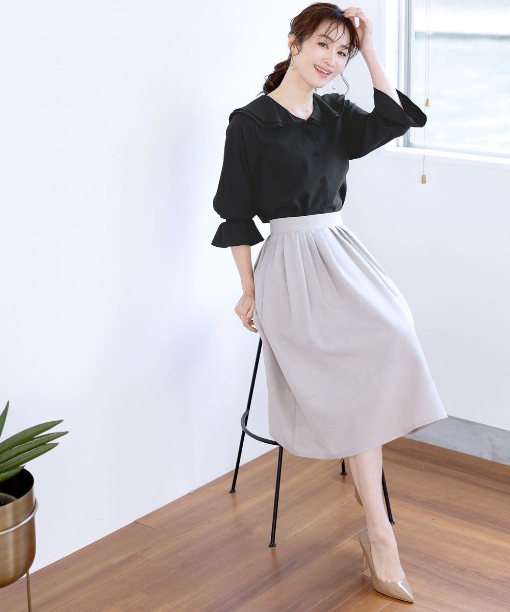 Tiaclasse 【洗える】フレアカラーブラウス 