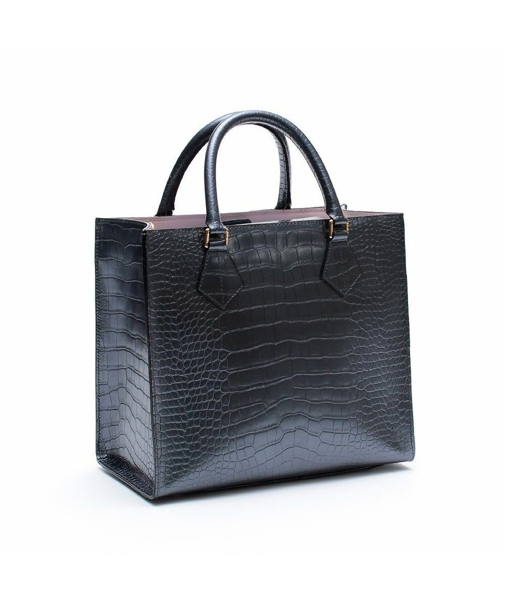A.D.M.J. 【牛革】クロコ型押しスクエアトートM 