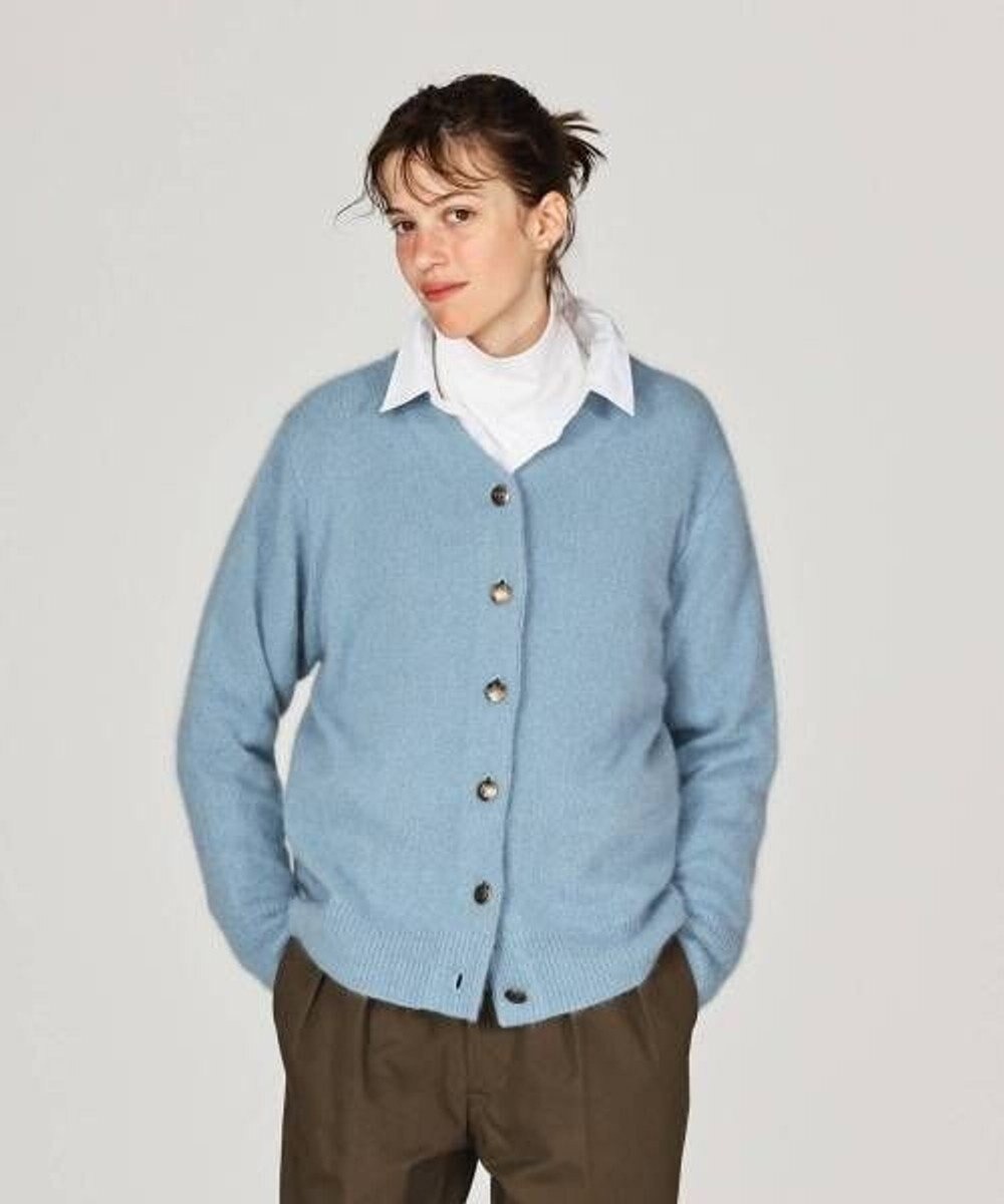 LENO BRUSHED CARDIGAN へアリーニットカーディガン 