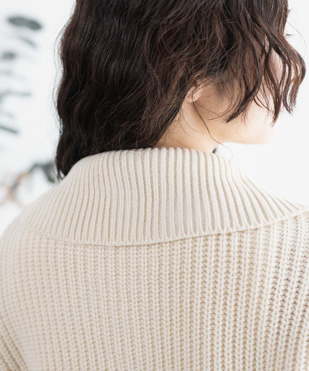 WEGO ハーフジップショートニットプルオーバー 