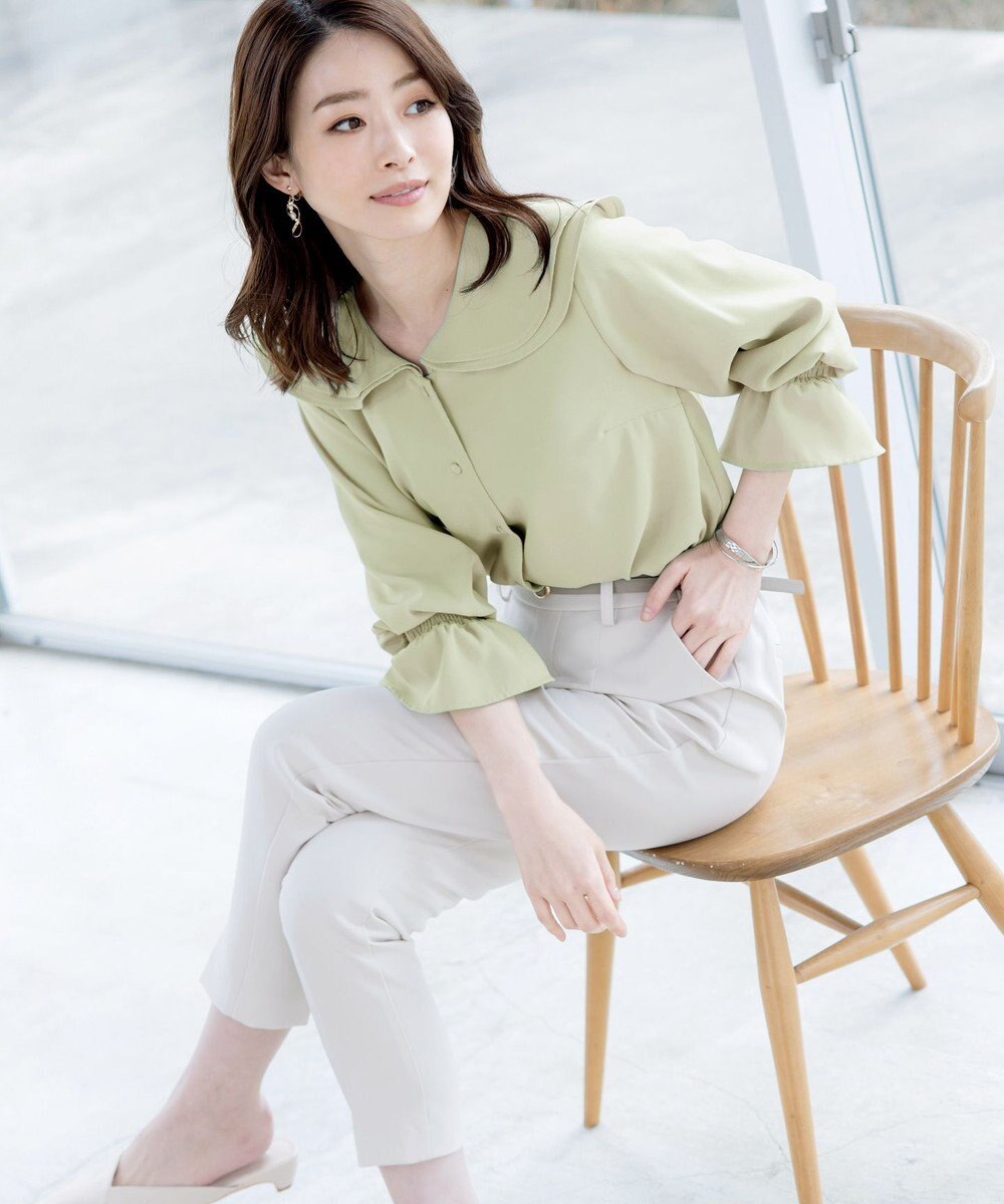 Tiaclasse 【洗える】フレアカラーブラウス 