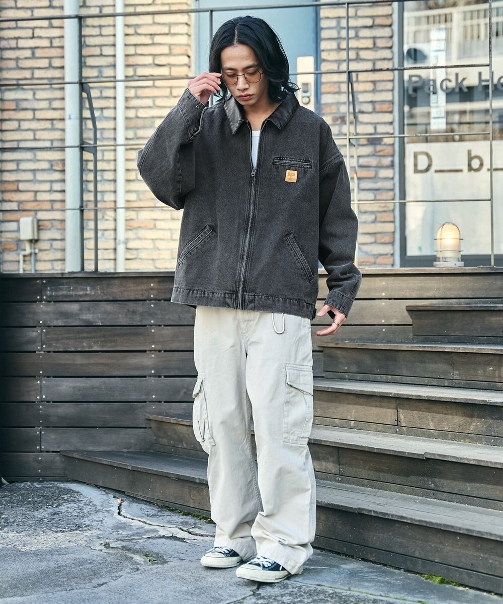 WEGO 【ユニセックス着用ITEM/MLサイズ展開】ワーカーズデニムZIPジャケット 