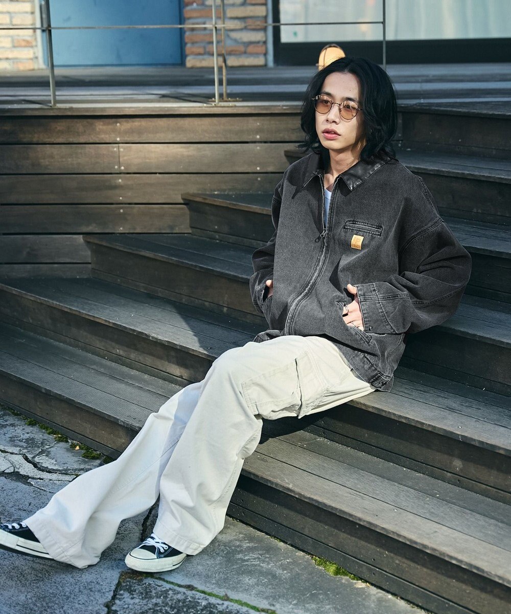 WEGO 【ユニセックス着用ITEM/MLサイズ展開】ワーカーズデニムZIPジャケット 