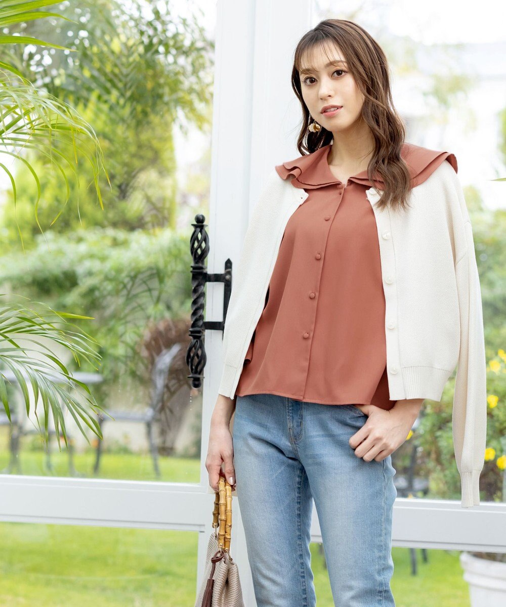 Tiaclasse 【洗える】フレアカラーブラウス 