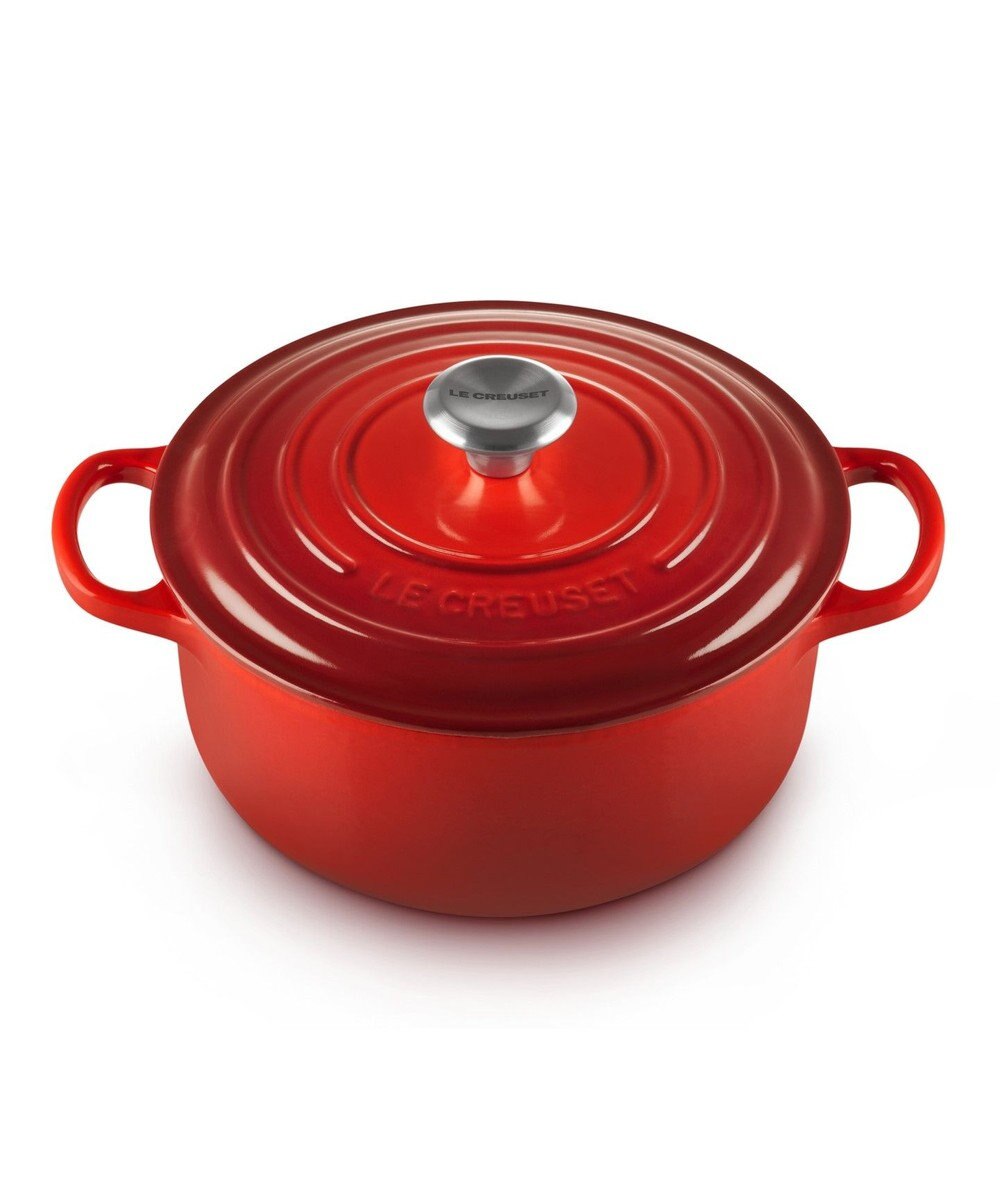 YAMATO テーブル＆キッチン 【ル・クルーゼ】シグニチャー ココット・ロンド 20cm  チェリーレッド 