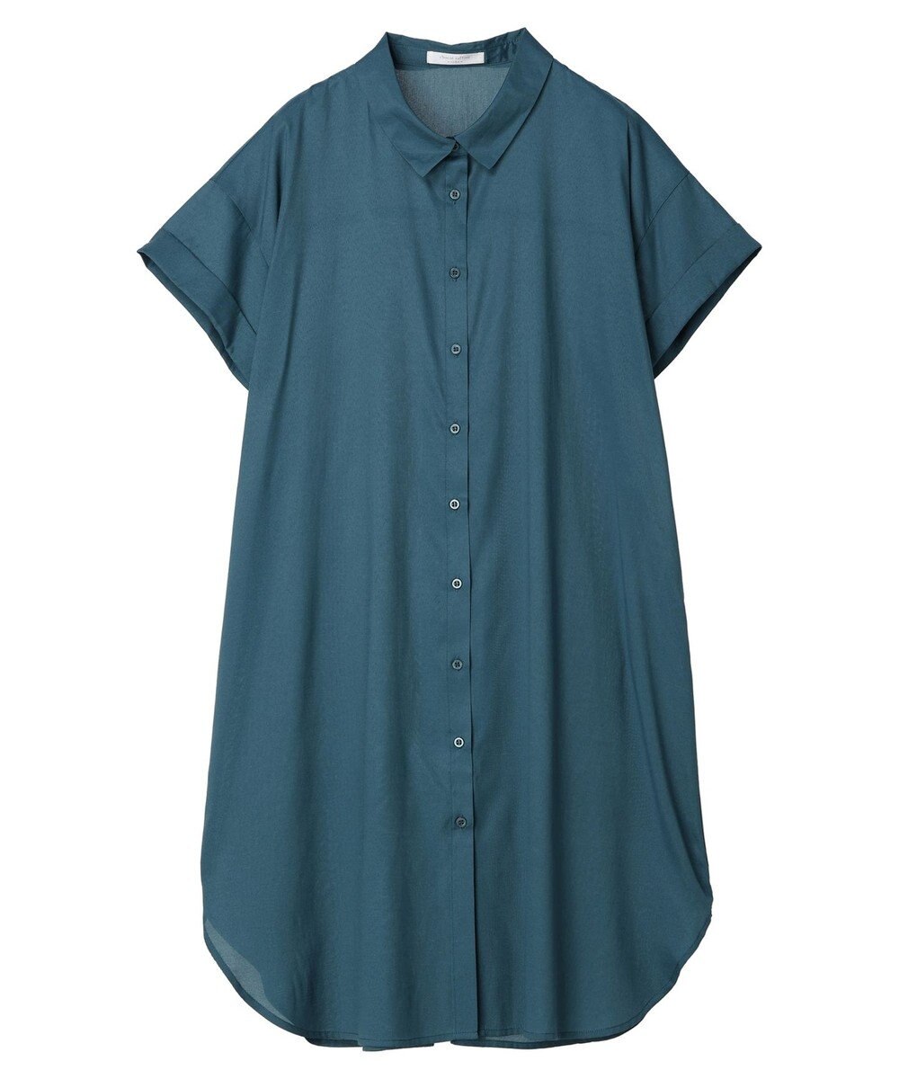 Green Parks ミディ丈半袖シャツワンピース 