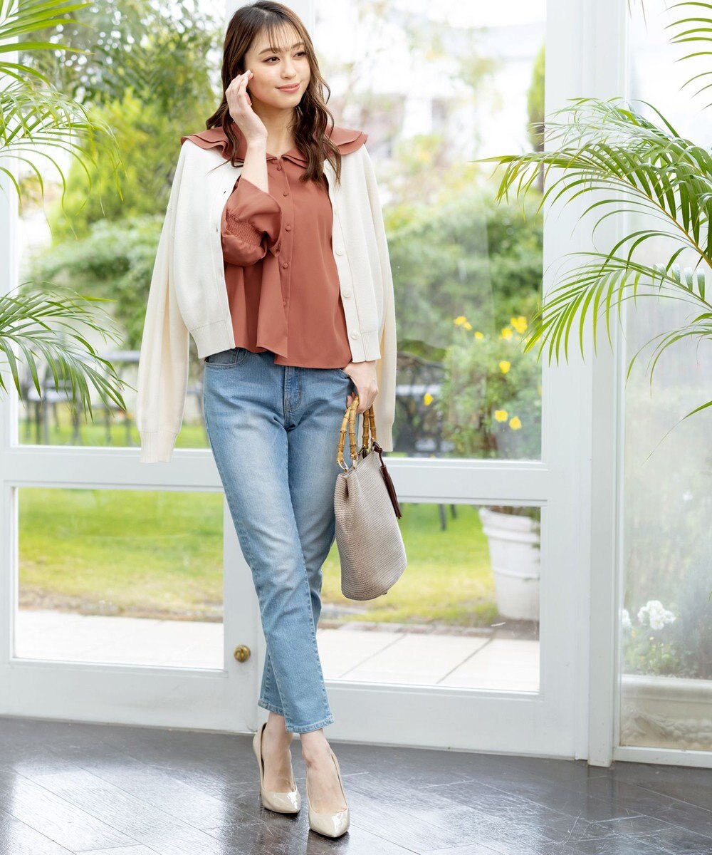 Tiaclasse 【洗える】フレアカラーブラウス 