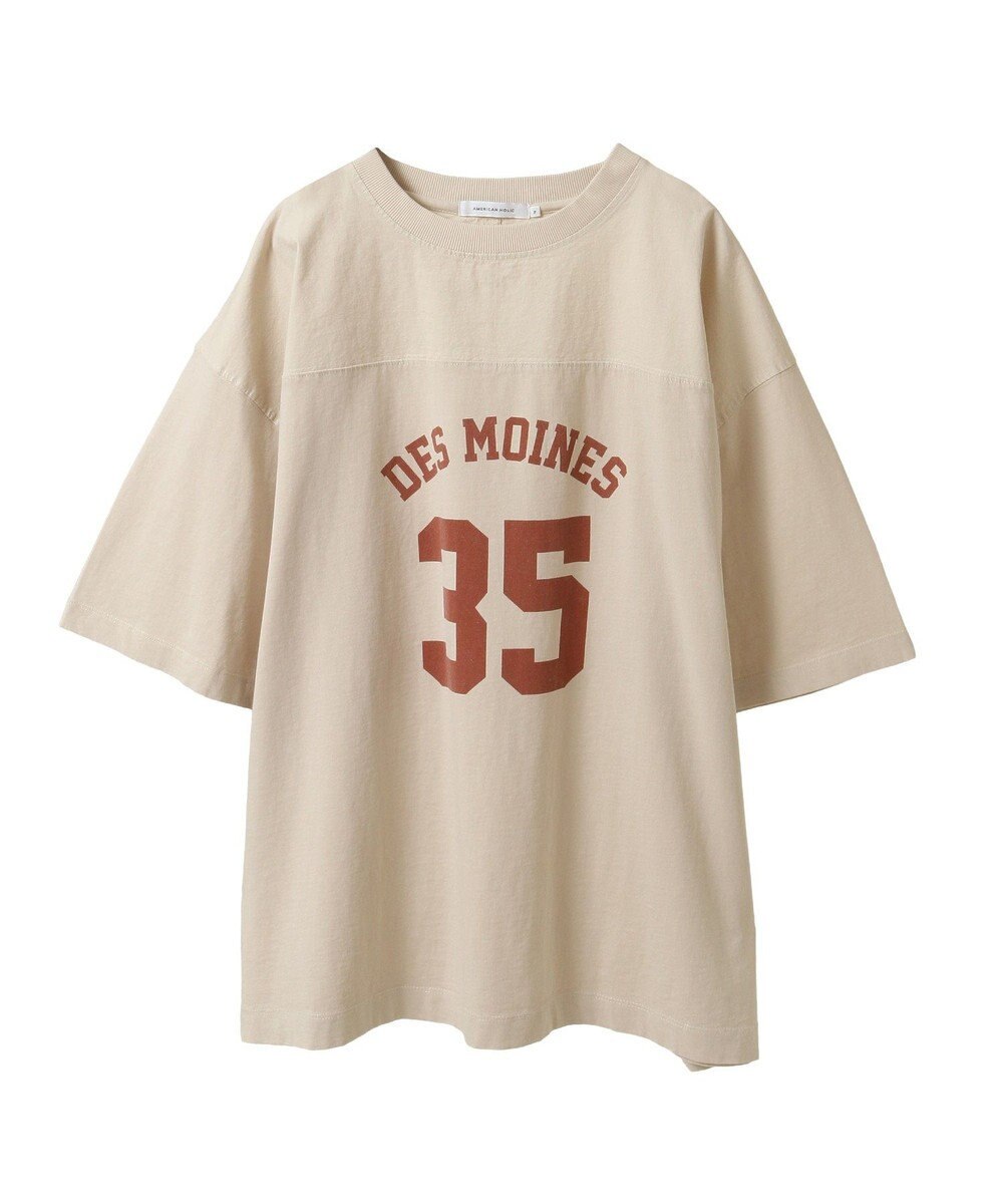 AMERICAN HOLIC ピグメント加工フットボールＴシャツ 