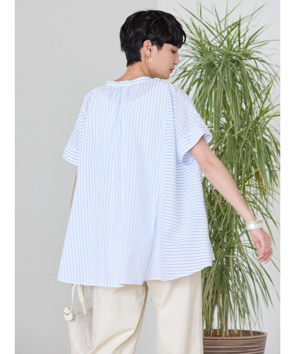 AMERICAN HOLIC 接触冷感フレンチスリーブ切り替えフレアブラウス 