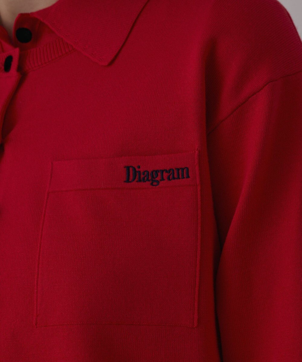 GRACE CONTINENTAL バイカラーロゴニットカーディガン 