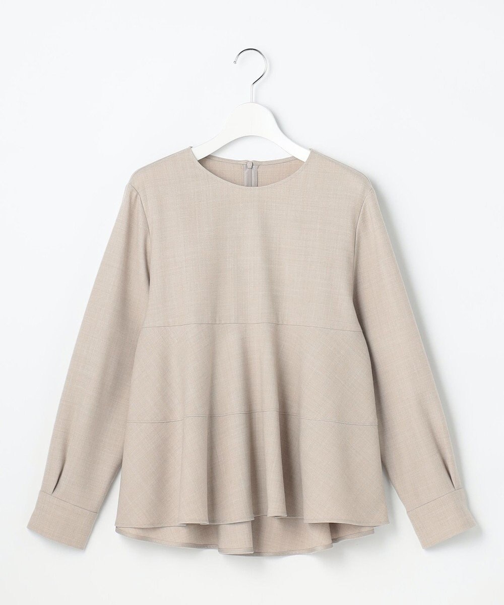 自由区 L 【SHIHOさん着用】ソフトウールブレンドペプラム ブラウス 